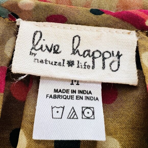 Live Happy by Natural Life Colorful Boho Hippie Festival Lightweight Blouse -Med - Picture 7 of 8